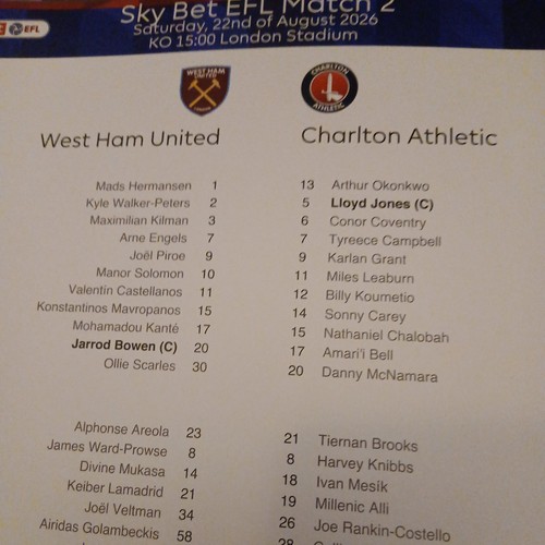 West ham utd v charlton - west,
