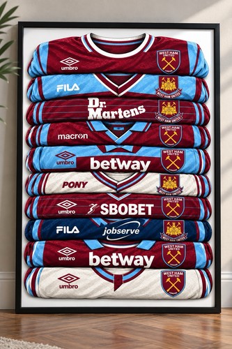 West ham shirt history framed - shirt,