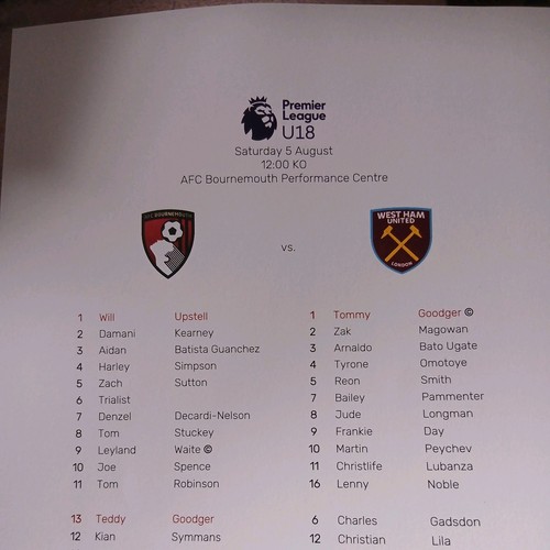 Bournemouth u18s west - , ham