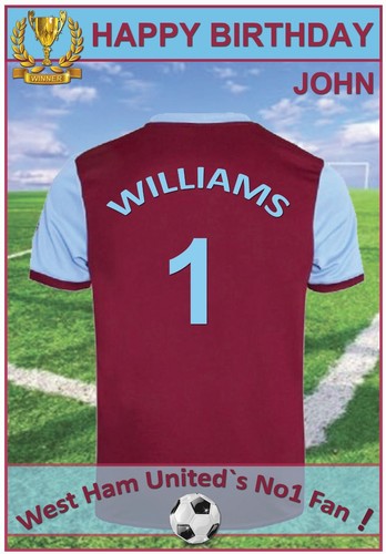 Personalised west ham - west, football