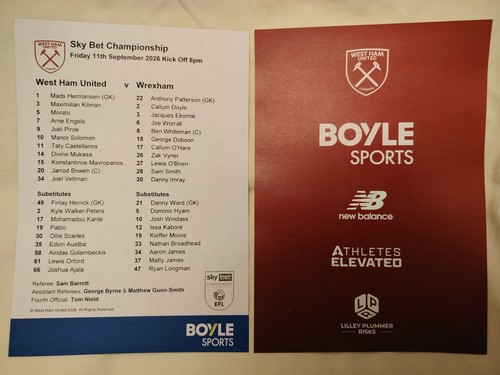 West ham united - v, wrexham