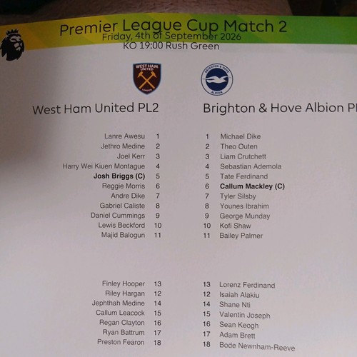 West ham united u21s - ham,